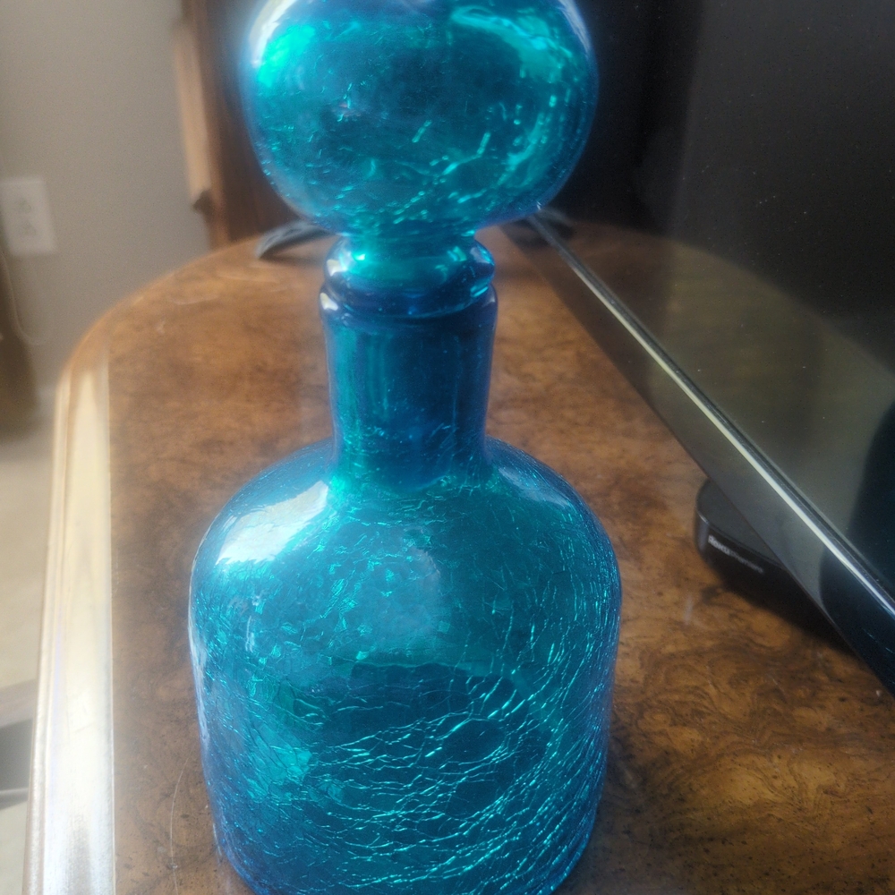 Blenko Blue Glass Decanter